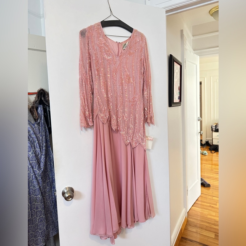 Vintage Parade Pink Silk Dress with Sequins